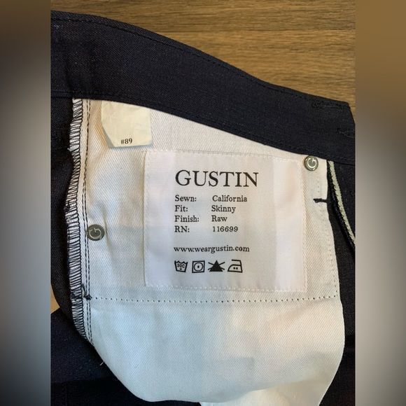 Gustin Selvedge Denim Cone Mills BlueXBlack size 29 - Picture 3 of 3